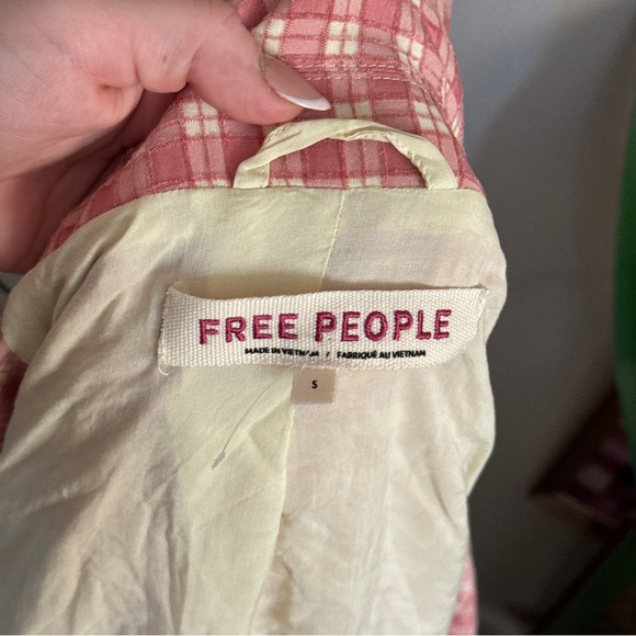 Free People Olivia Gingham Blazer sz S - Picture 10 of 10